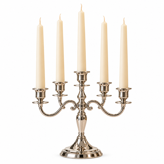 Taper Candle Set with 5-Arm Candle Holder